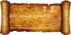 Kászonyi Elemér névjegykártya